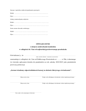 Poland Childcare Affidavit