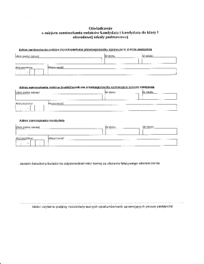 Polish School Admission Declaration Form