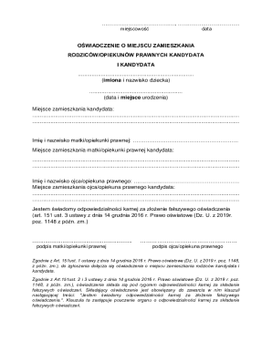 Residence Declaration Form