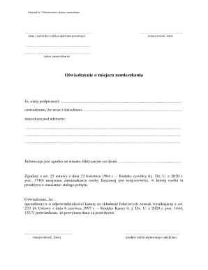 Residence Declaration Form