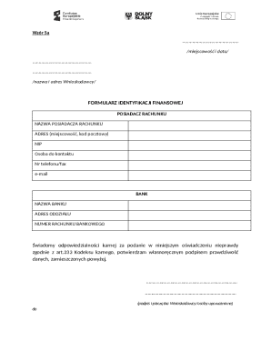 Financial Identification Form 5a