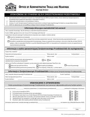 OATH Representative Authorization Form