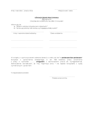 Employee Statement for Civil Service