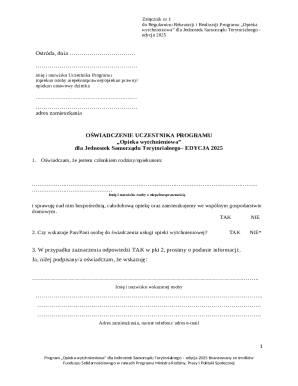 Opieka Wytchnieniowa Program Declaration