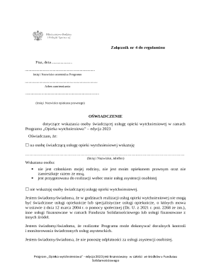 Respite Care Program Declaration