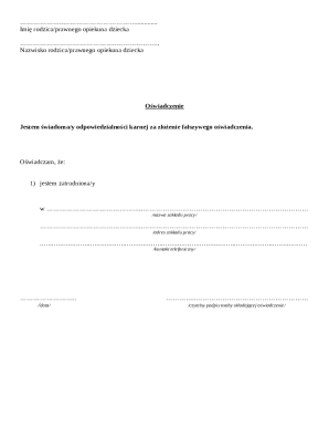 Parent Guardian Declaration Form