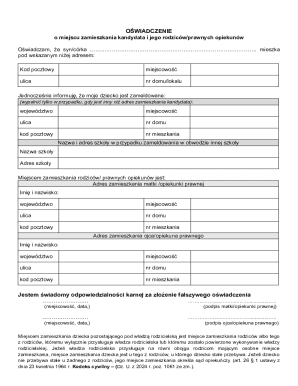 Residence Declaration Form