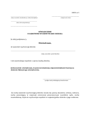 Polish Single Parent Affidavit