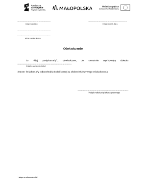 Single Parent Declaration Form