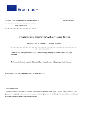 Polish Single Parent Declaration Form