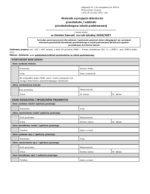 Preschool Admission Application Form