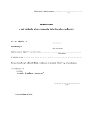 Declaration of Employment or Business Activity