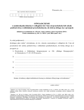 Polish Child Residency Declaration Form