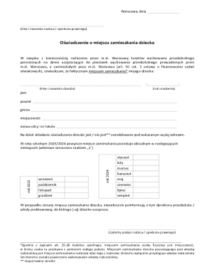 Child Residence Declaration Form
