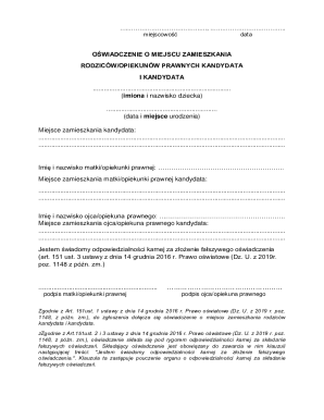 Residence Declaration Form