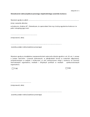 Parent Consent for Minor Contest Participation