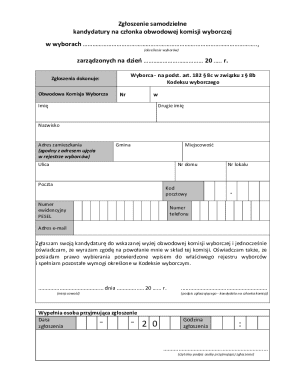 Polish Election Candidate Nomination Form