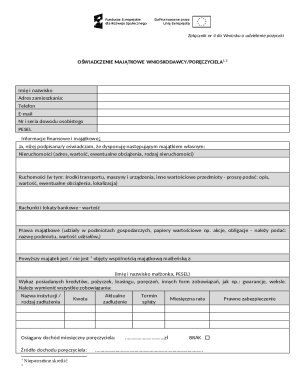 Loan Application Asset Declaration