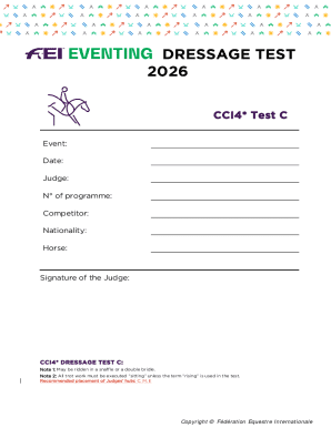 2026 FEI Eventing CCI4* Dressage Test C