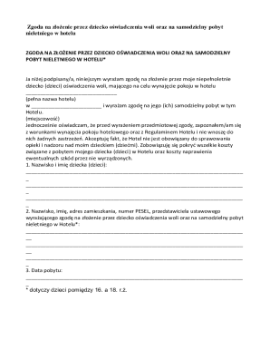 Child Consent for Hotel Stay