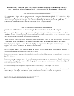 Parent Consent Form for Data Processing