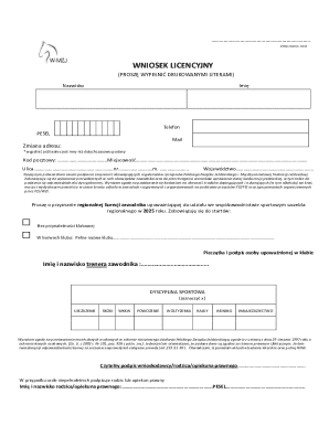 Polish Equestrian License Application