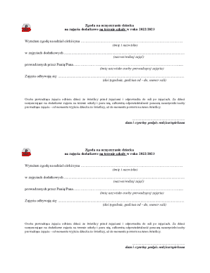 Child Attendance Consent Form