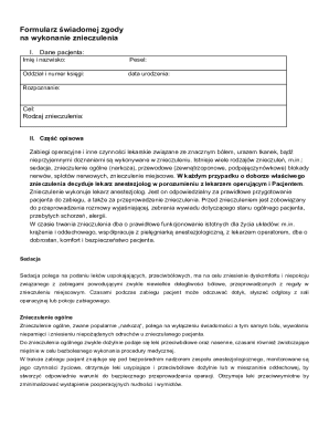 Consent Form for Anesthesia