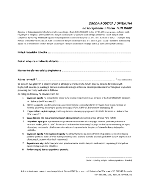 Parent Consent Form for Fun Jump Park