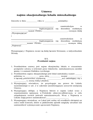 Occasional Residential Lease Agreement