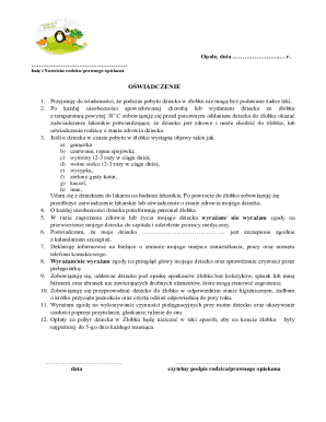 Daycare Health Declaration Form