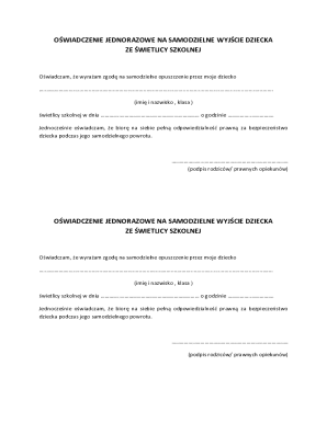 One-Time Consent for Child's Independent Exit from School Club