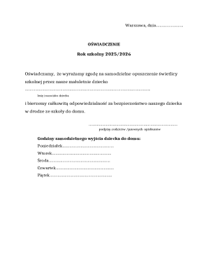 Child Independent Departure Consent