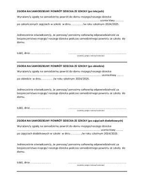 Child Independent Return Consent