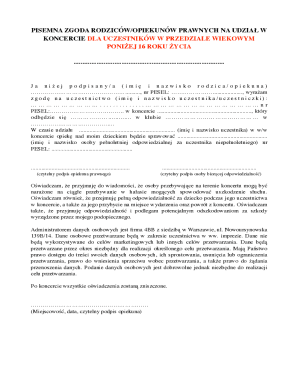 Parental Consent for Concert Attendance