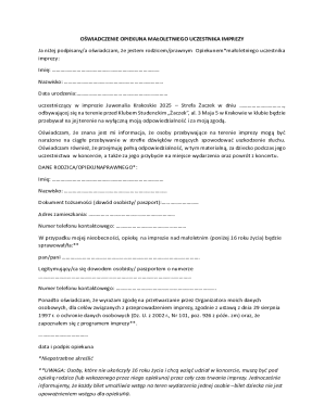 Guardian Consent Form for Minor Event Participation