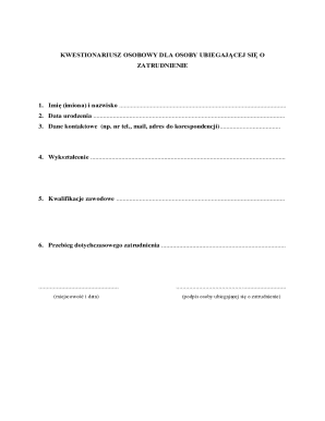 Employment Application Form