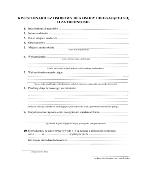 Employment Application Form