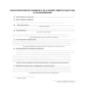 Employment Application Form