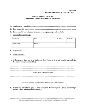 Employment Application Form