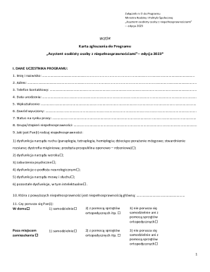 Personal Assistant Program Application Form