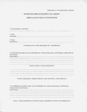 Employment Application Form