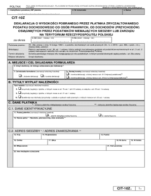 CIT-10Z Tax Declaration Form