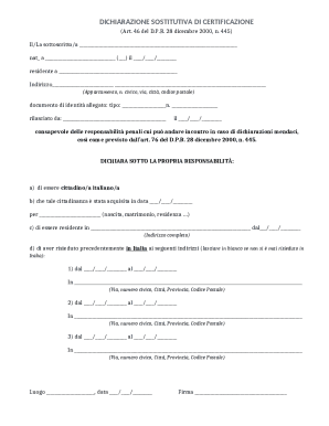 Italian Citizenship Declaration Form