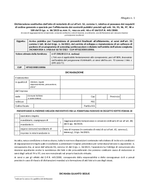 Italian Public Contract Declaration Form