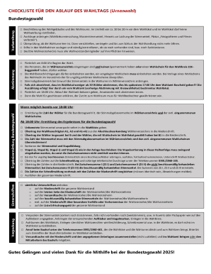 German Federal Election Day Checklist