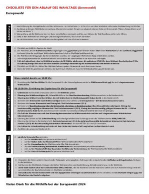 Europawahl Checklist for Voting Day