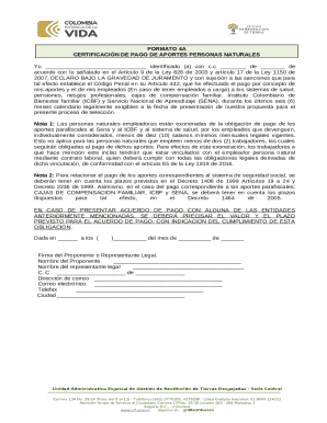 Form 4A Certification of Payment of Contributions