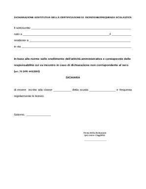 Italian School Attendance Declaration