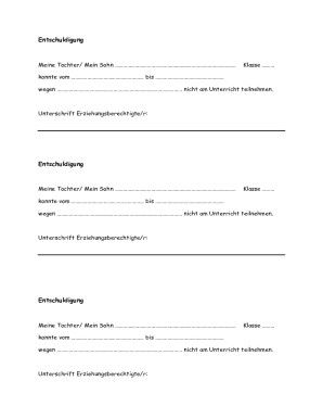 School Absence Excuse Note